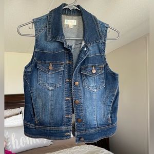Love Fire sleeveless denim vest